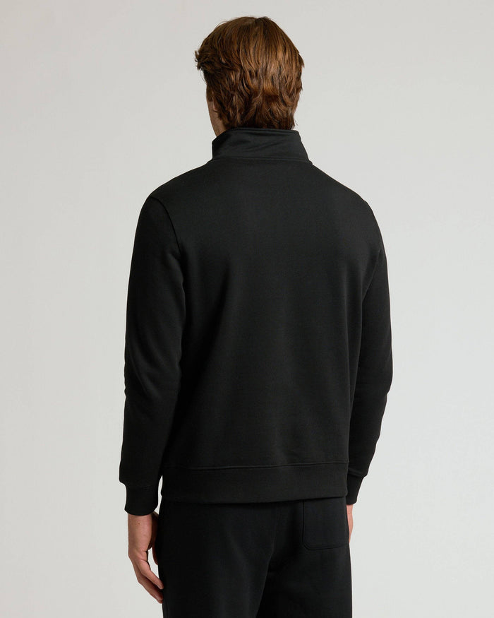 Black Half Zip Fleece Sweatshirt