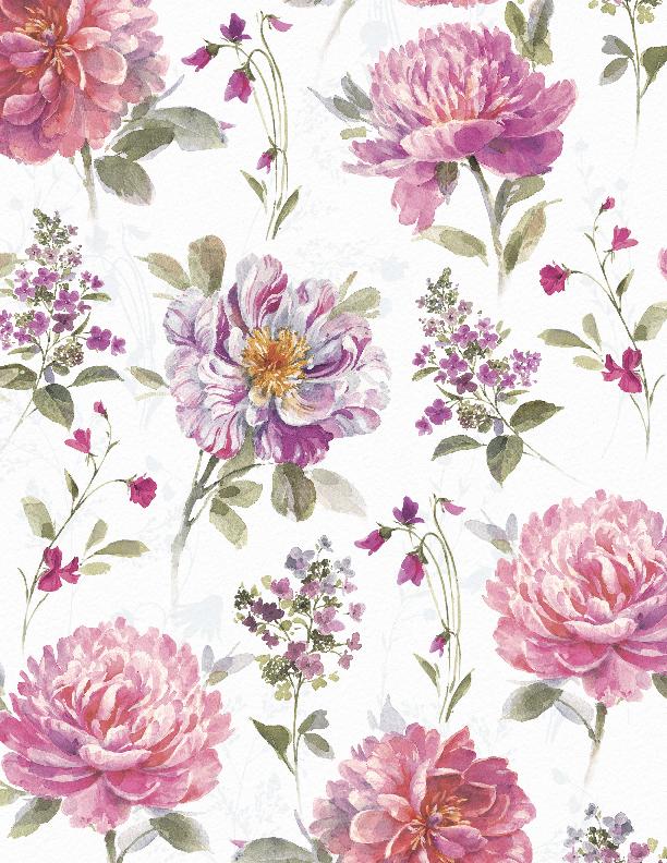 BLUSH GARDEN - LARGE FLORAL (4 YARDS)