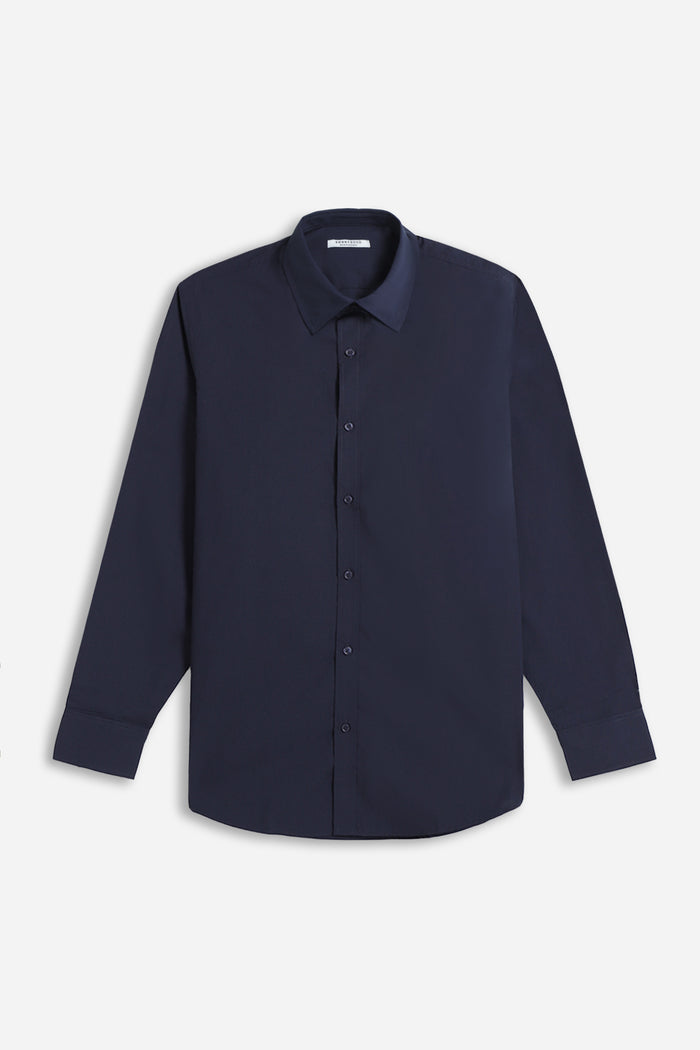 CAMICIA BASIC COLLO ITALIANO BLEU