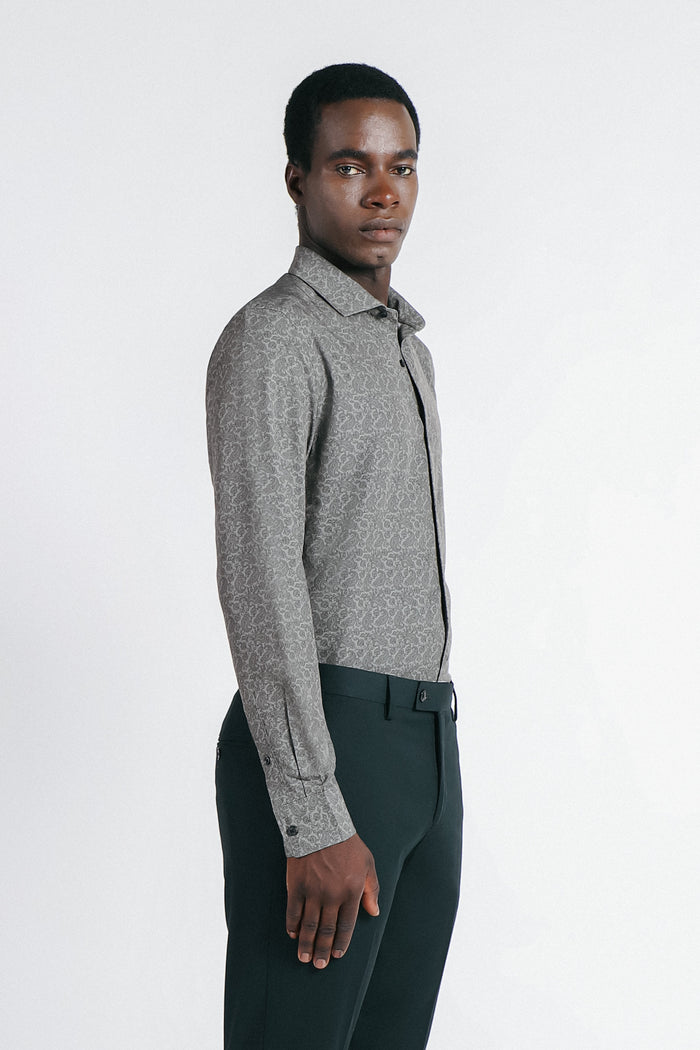 CAMICIA FANTASIA STRETCH BEIGE - Sonnybono