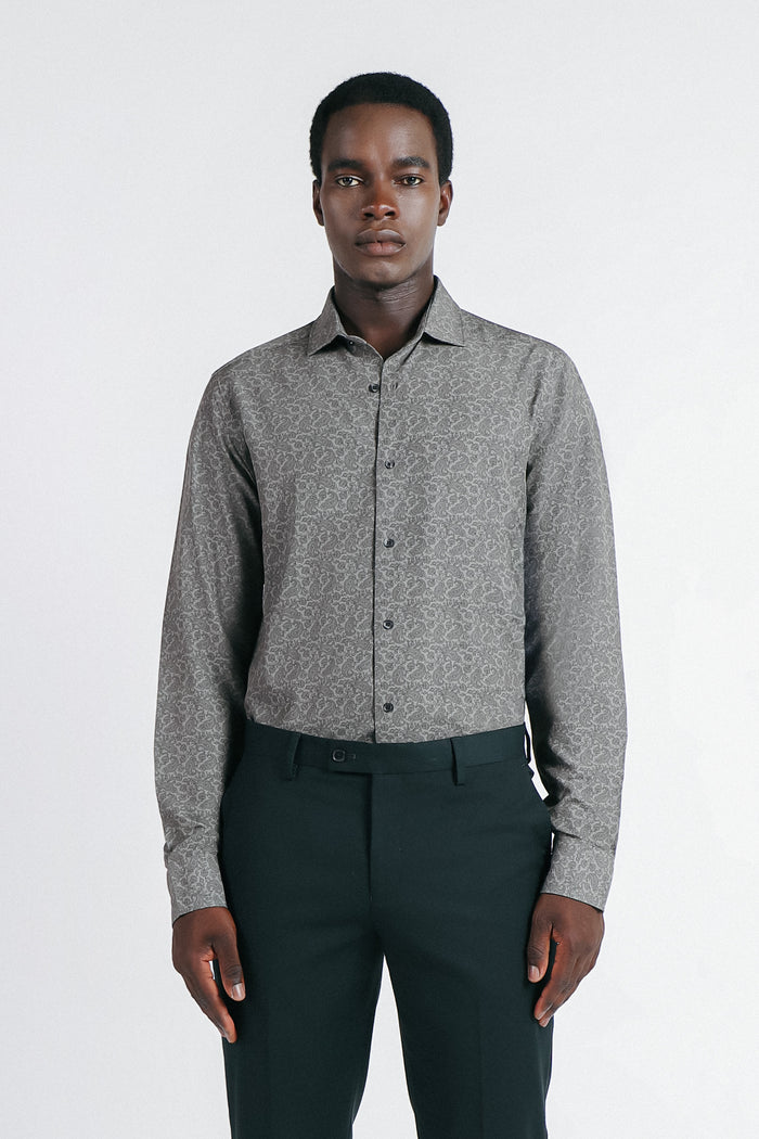 CAMICIA FANTASIA STRETCH BEIGE - Sonnybono