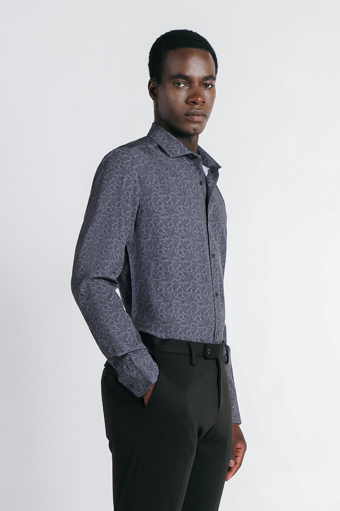 CAMICIA FANTASIA STRETCH GRIGIO - Sonnybono