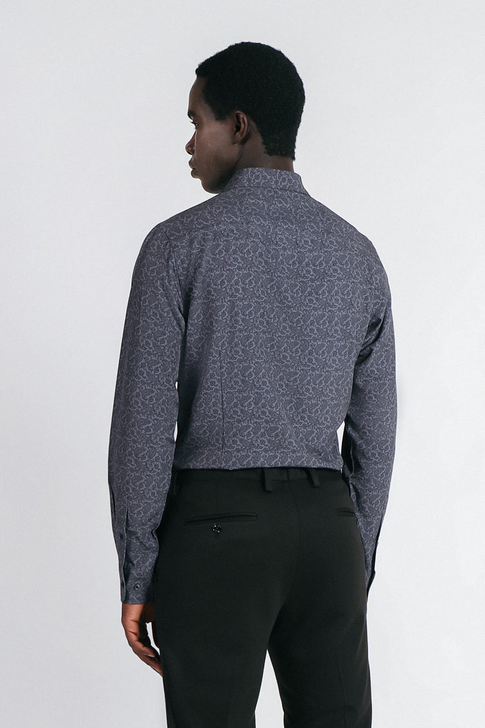 CAMICIA FANTASIA STRETCH GRIGIO - Sonnybono