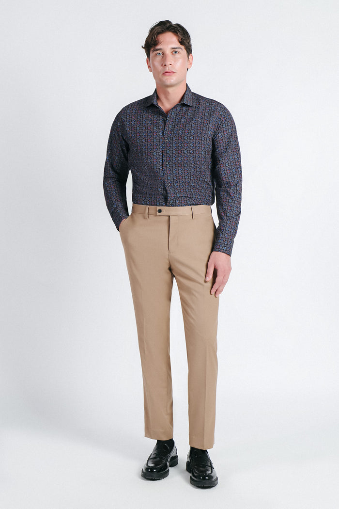 CAMICIA FANTASIA STRETCH NERO - Sonnybono