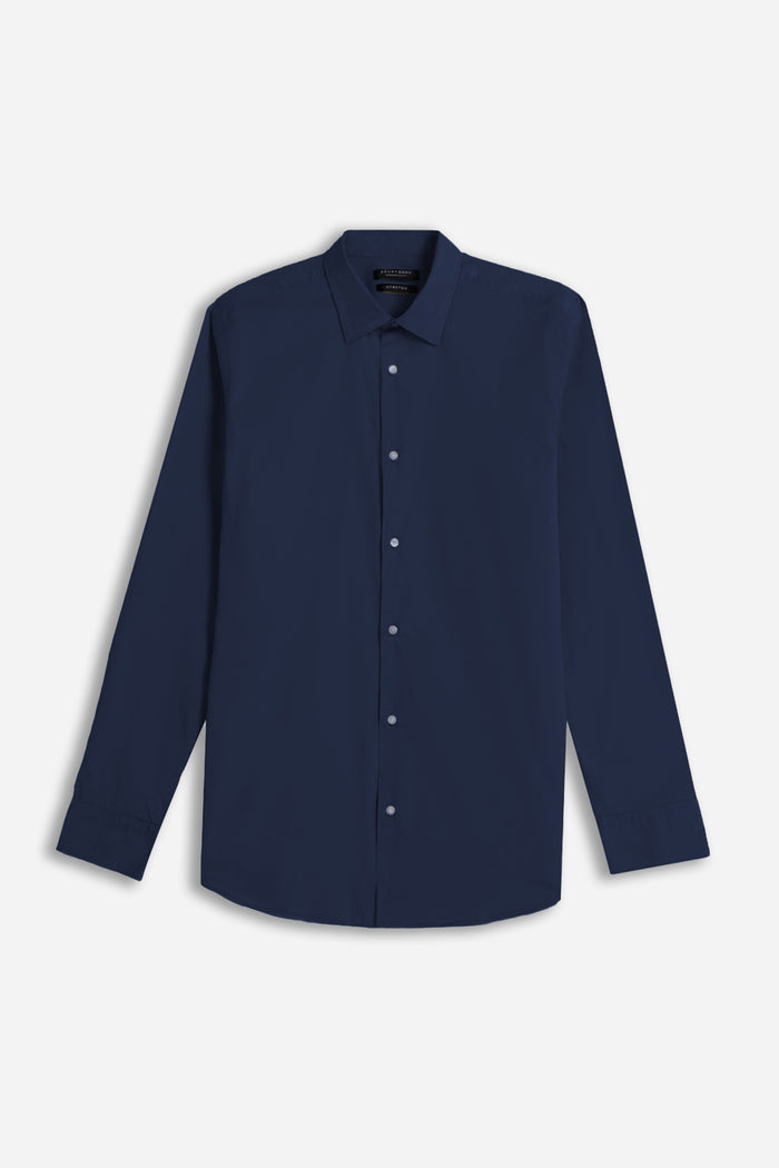 CAMICIA STRETCH BASIC BLEU