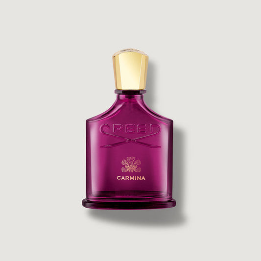Creed Carmina 75ml Deep Crimson Glass Eau de Parfum Bottle - Front View | Creed Fragrances