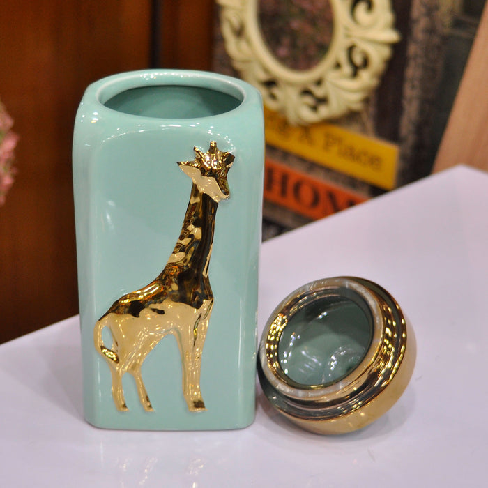 Ceramic Animal Motif Candy Jar | Ginger Jar | Center Piece