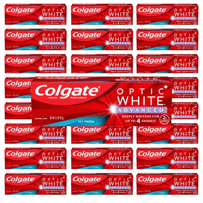 Colgate Optic White Advanced Whitening Toothpaste Icy Fresh - 3.2oz - 24 Pack
