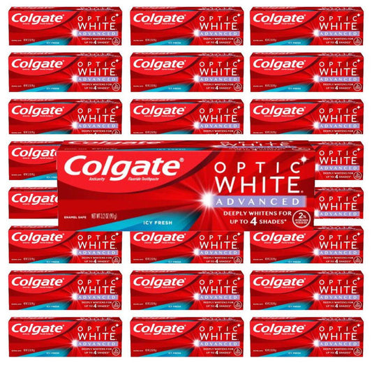 Colgate Optic White Advanced Whitening Toothpaste Icy Fresh - 3.2oz - 24 Pack