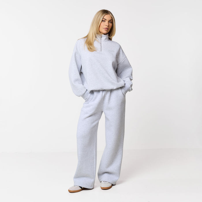 Collegiate 1/4 Zip Tracksuit | Grey Marl