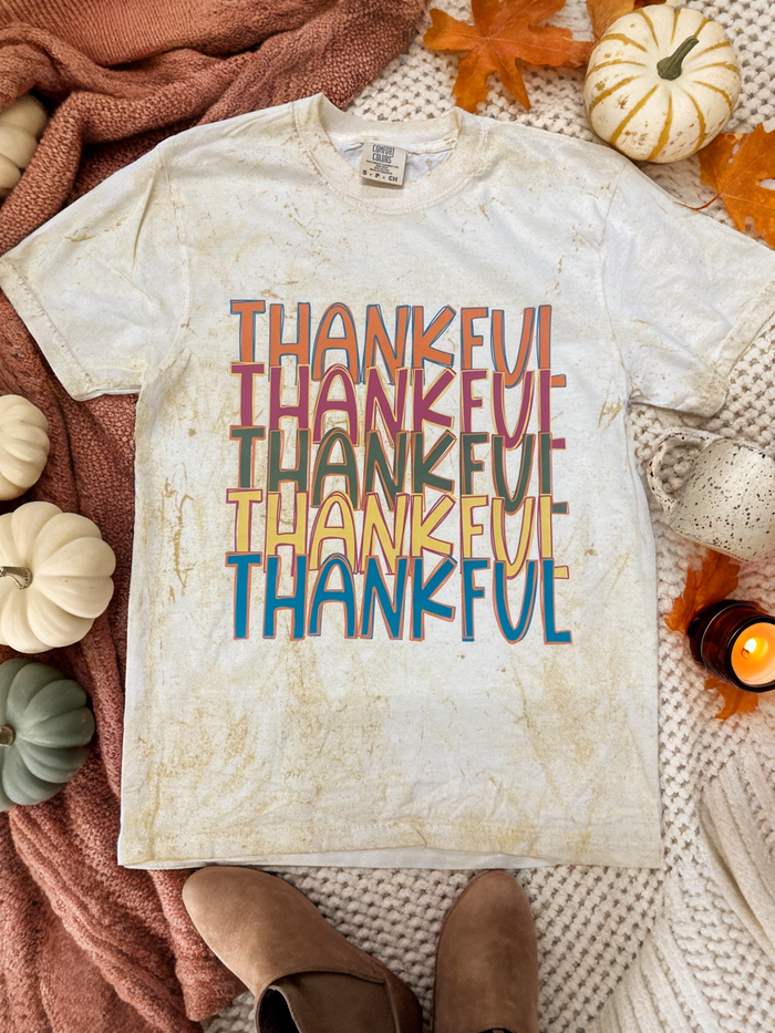 Colorful Thankful Thankful  Graphic Tee
