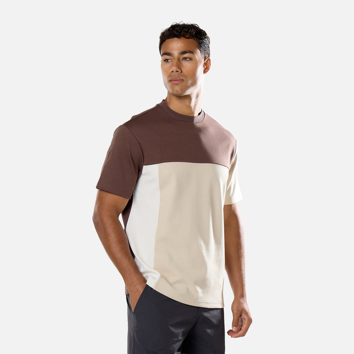 Colourblock T-Shirt | Brown/Oatmeal/White