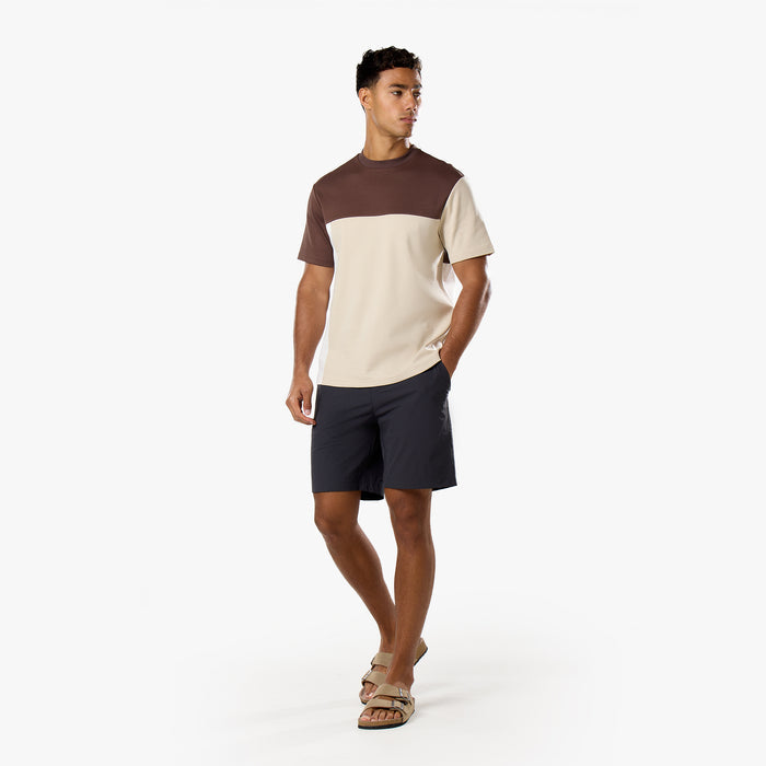 Colourblock T-Shirt | Brown/Oatmeal/White