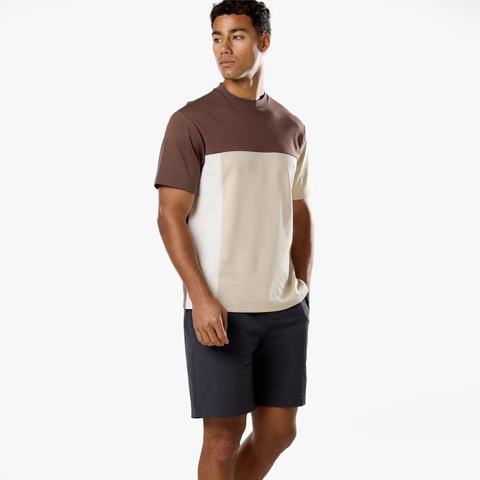 Colourblock T-Shirt | Brown/Oatmeal/White