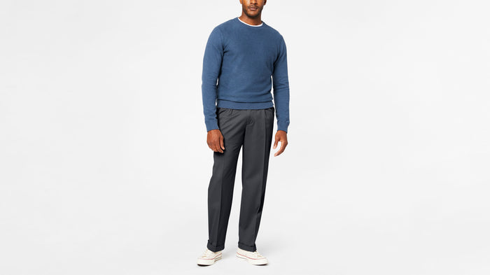 Comfort Khakis, Pleated, Relaxed Fit