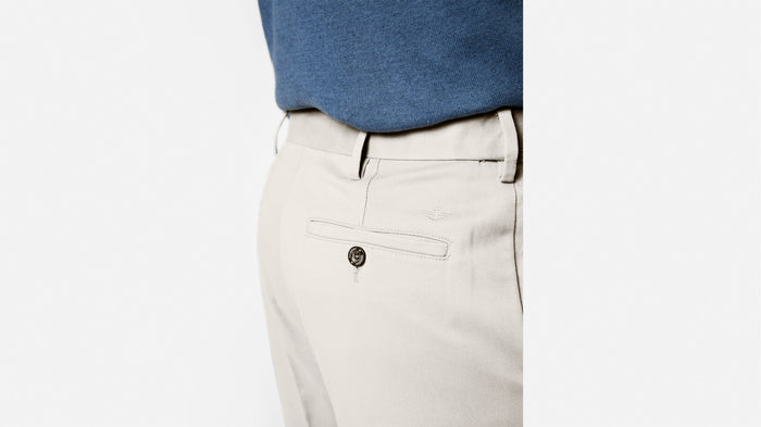 Comfort Khakis, Pleated, Relaxed Fit