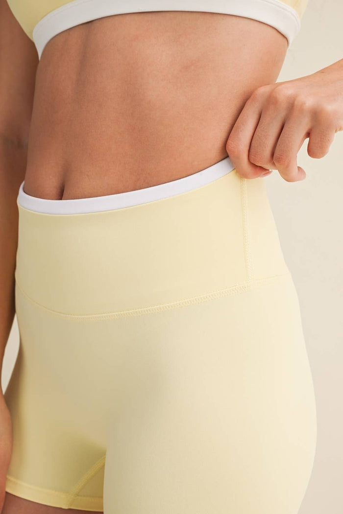 Contrast Binding Biker Shorts
