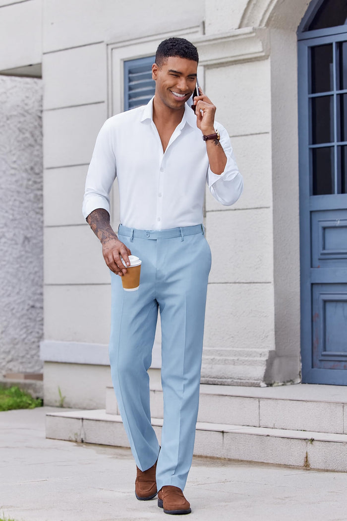 COOFANDY Men's Classic Dress Pants – Light Blue