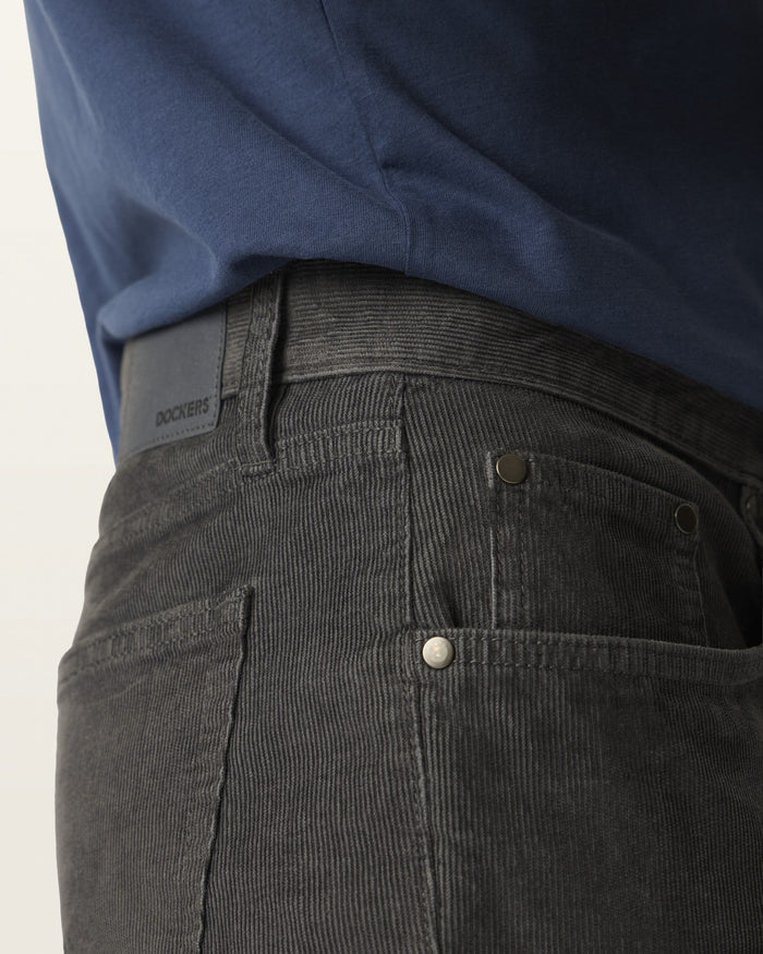 CORDUROY 5-POCKET STRAIGHT FIT in Asphalt