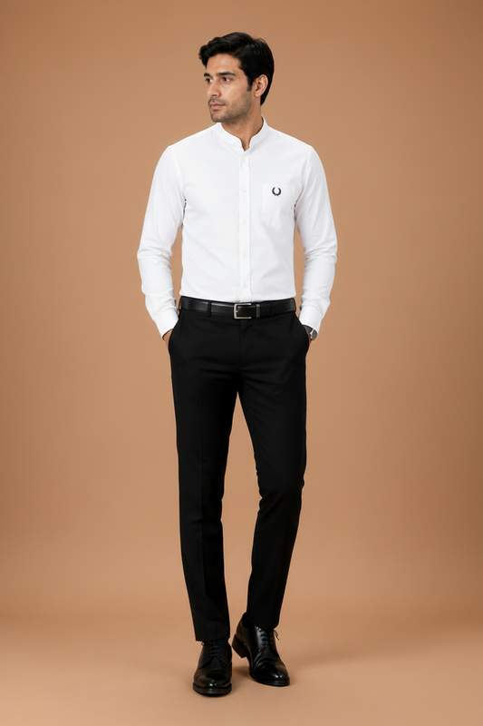 Cotton Mandarin Collar Formal Shirt for Men