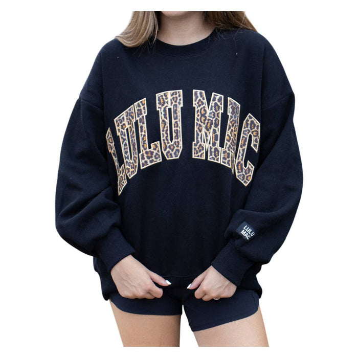 Crewneck - Black & Leopard
