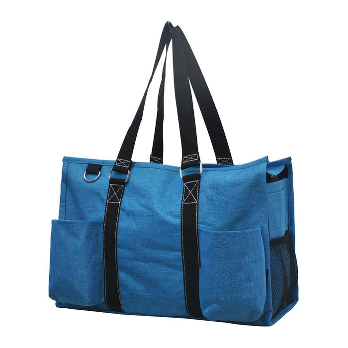 Crosshatch Turquoise NGIL Zippered Caddy Organizer Tote Bag