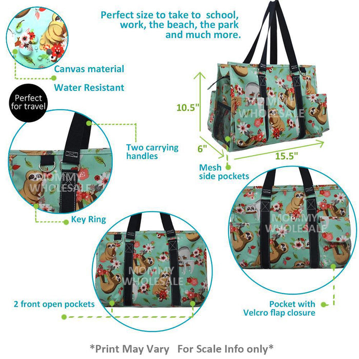 Crosshatch Turquoise NGIL Zippered Caddy Organizer Tote Bag