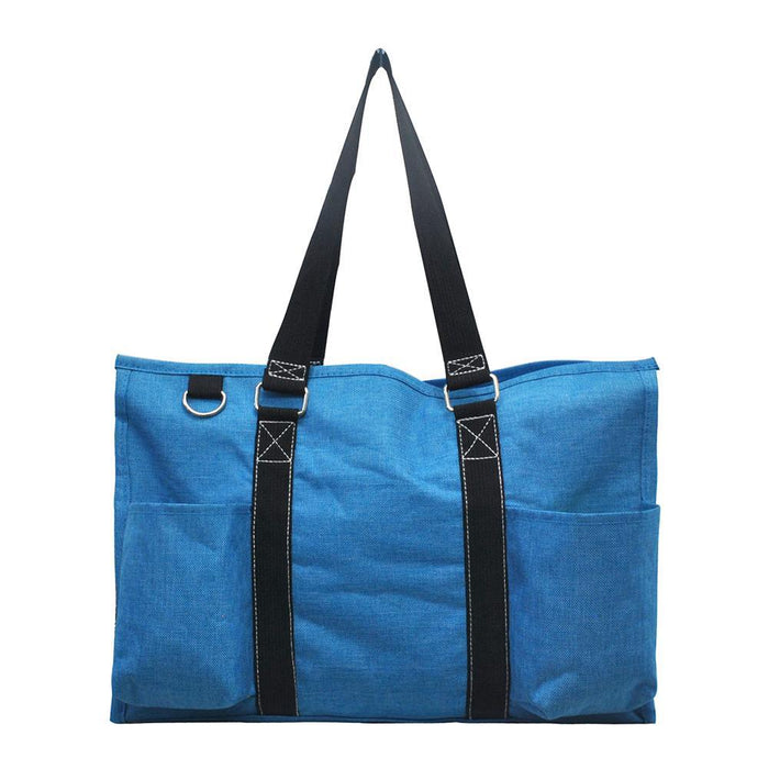 Crosshatch Turquoise NGIL Zippered Caddy Organizer Tote Bag
