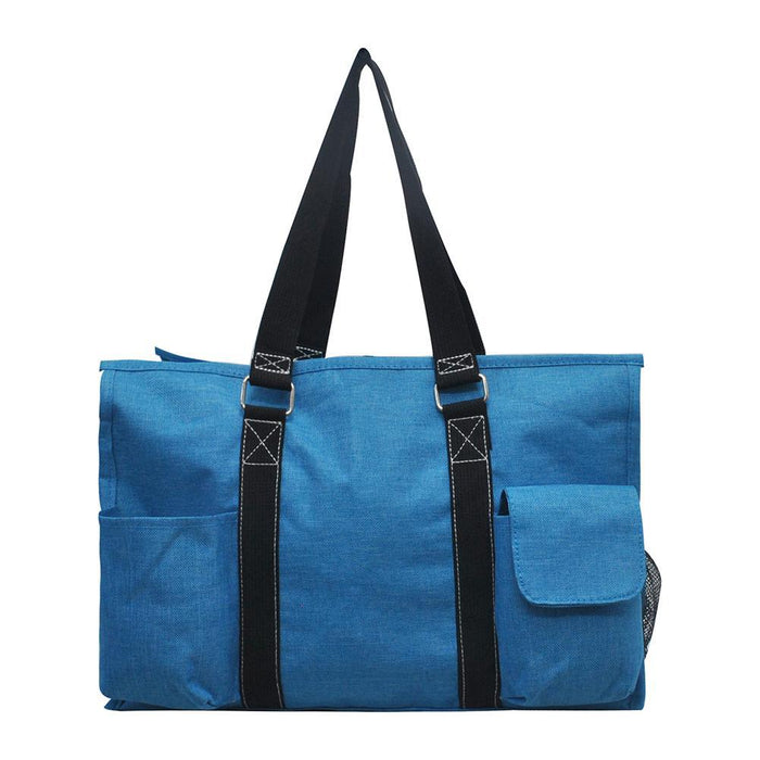Crosshatch Turquoise NGIL Zippered Caddy Organizer Tote Bag