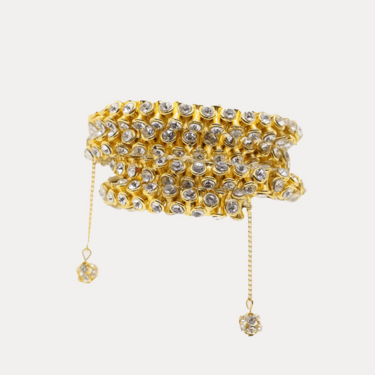 Handmade Glamorous Brass Crystal Wrap Bracelet | BuDhaGirl