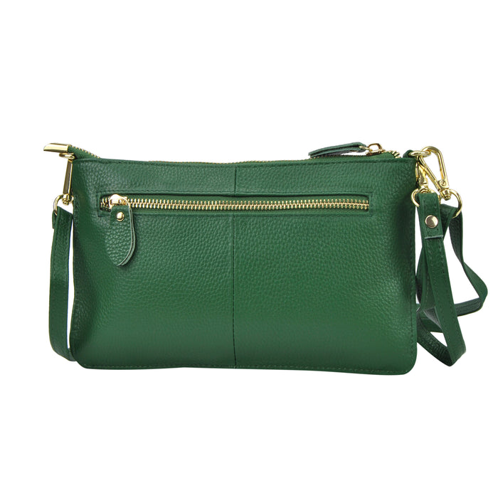 Dark Green NGIL Genuine Leather Wristlet Crossbody Bag