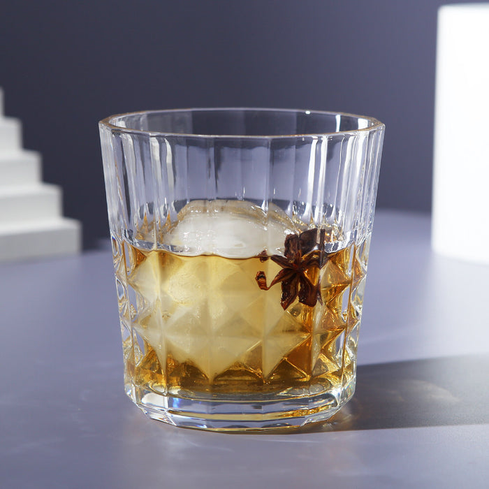Delisoga Prism Pattern Classical Crystal Drinking Glass | Set of 6