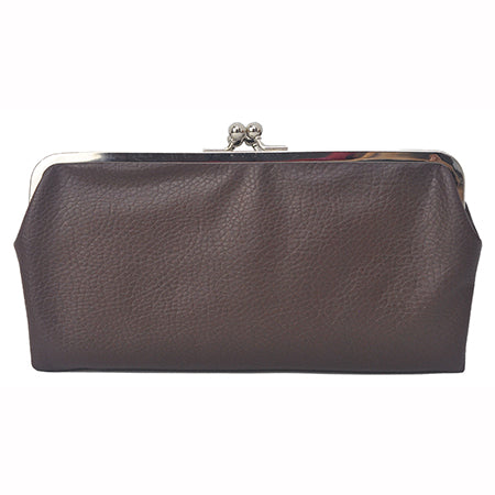 Double Frame Chocolate Brown NGIL Vintage Style Wallet