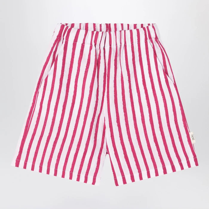 Douuod - White/red striped Bermuda shorts in linen Brand Shorts 6