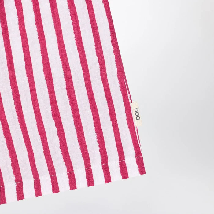 Douuod - White/red striped Bermuda shorts in linen Brand Shorts 6