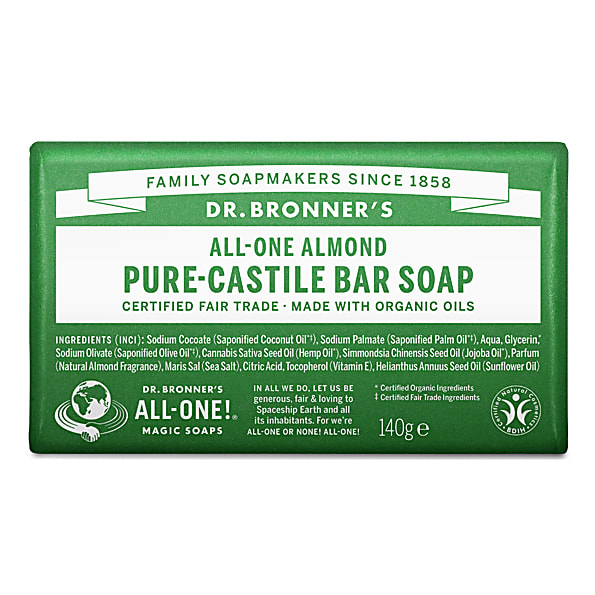 Dr Bronner Organic Almond & Hemp Soap Bar 140g