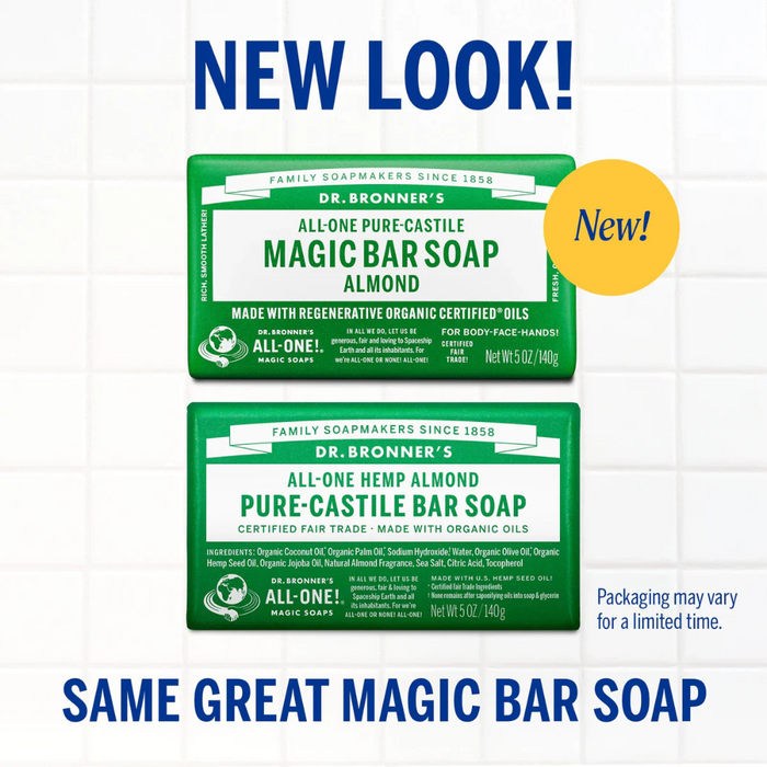 Dr Bronner Organic Almond & Hemp Soap Bar 140g
