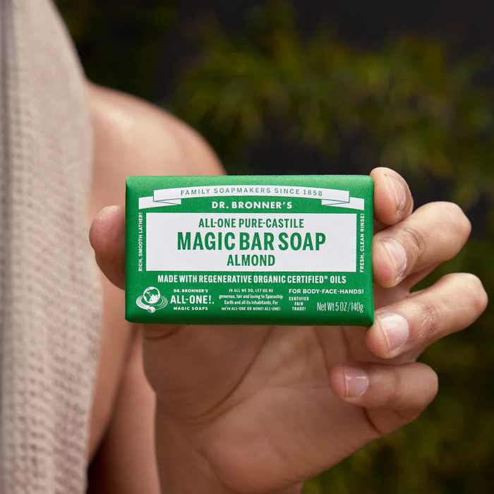 Dr Bronner Organic Almond & Hemp Soap Bar 140g