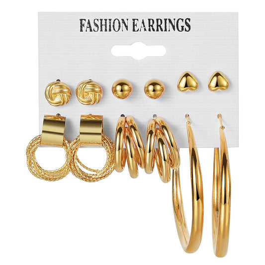 E1612 - Korean Fashion Geometric Earring Set