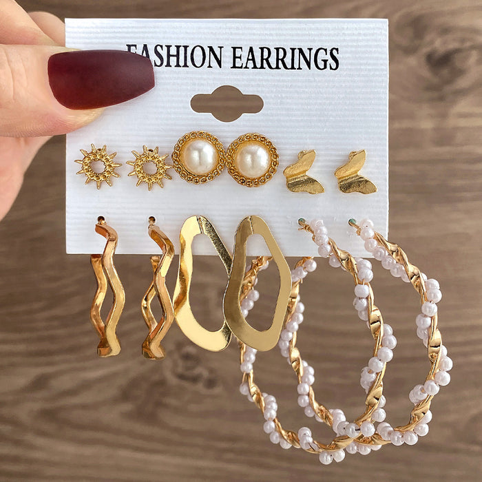 E1621 - Korean Fashion Retro Earring Set