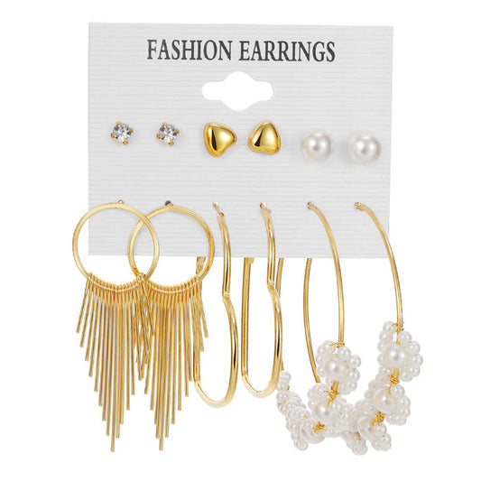 E1652 - Retro Geometric Fashion Earring Set