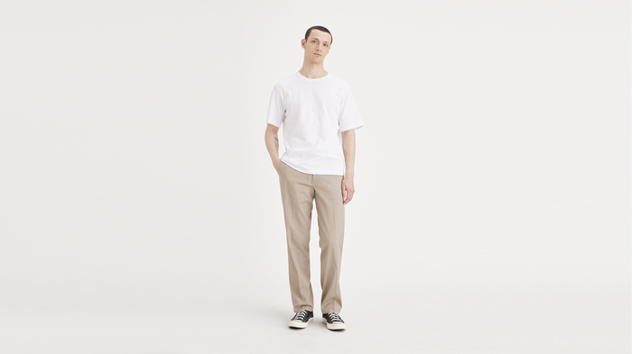 Front view of model wearing Timber Wolf Easy Khakis, Classic Fit (Big and Tall).
