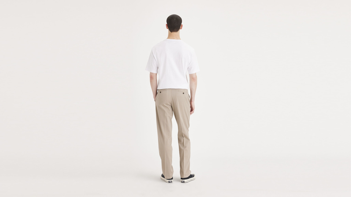 Back view of model wearing Timber Wolf Easy Khakis, Classic Fit (Big and Tall).