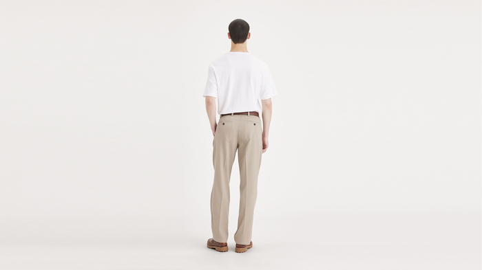 Back view of model wearing Cloud Easy Khakis, Pleated, Classic Fit (Big and Tall).