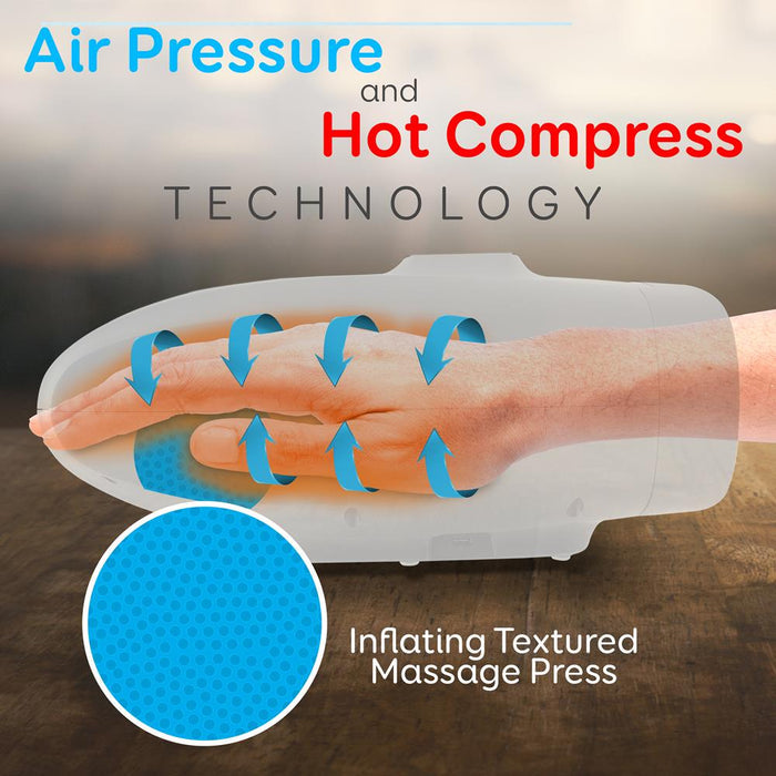 Electric Hand Massager Pain Relief 6 Modes Rechargeable White