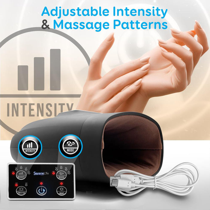 Electric Hand Massager Pain Relief 6 Modes Rechargeable White
