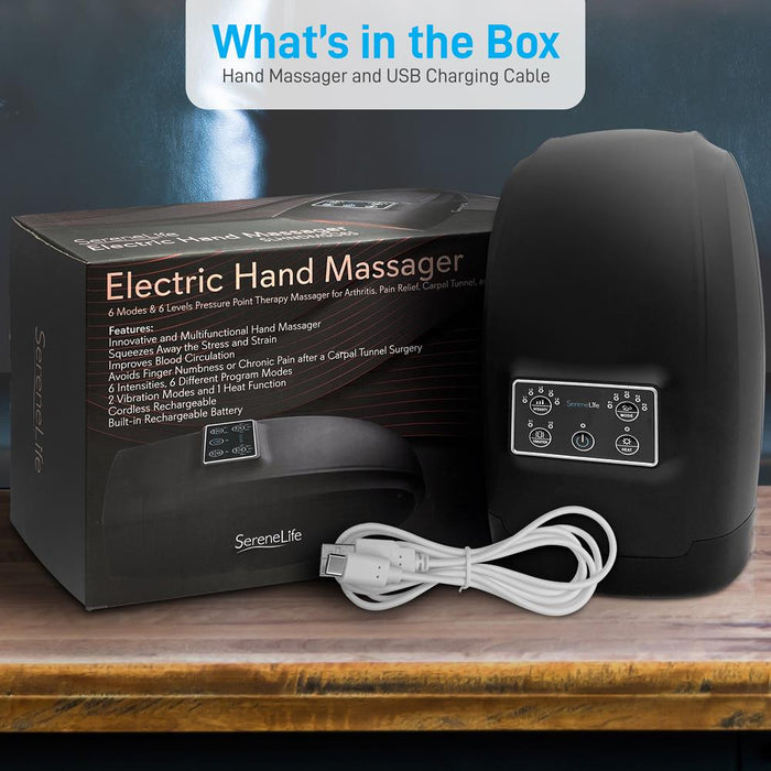 Electric Hand Massager Pain Relief 6 Modes Rechargeable White