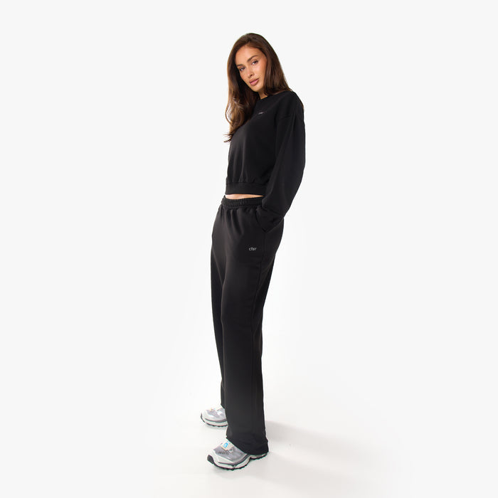 Essential Logo Sweatshirt Tracksuit | Black