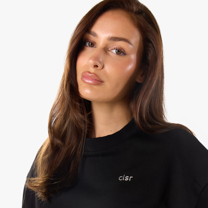 Essential Logo Sweatshirt Tracksuit | Black