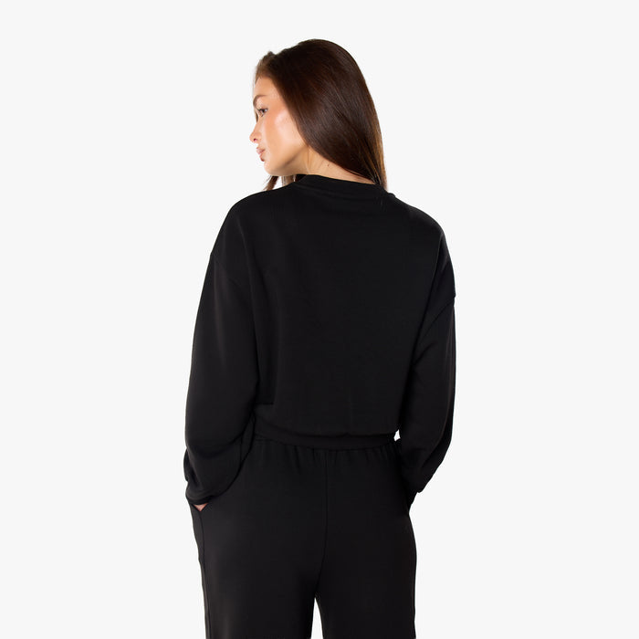 Essential Logo Sweatshirt Tracksuit | Black